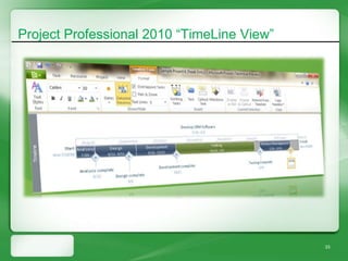 Project Professional 2010 “TimeLine View”




                                            33
 