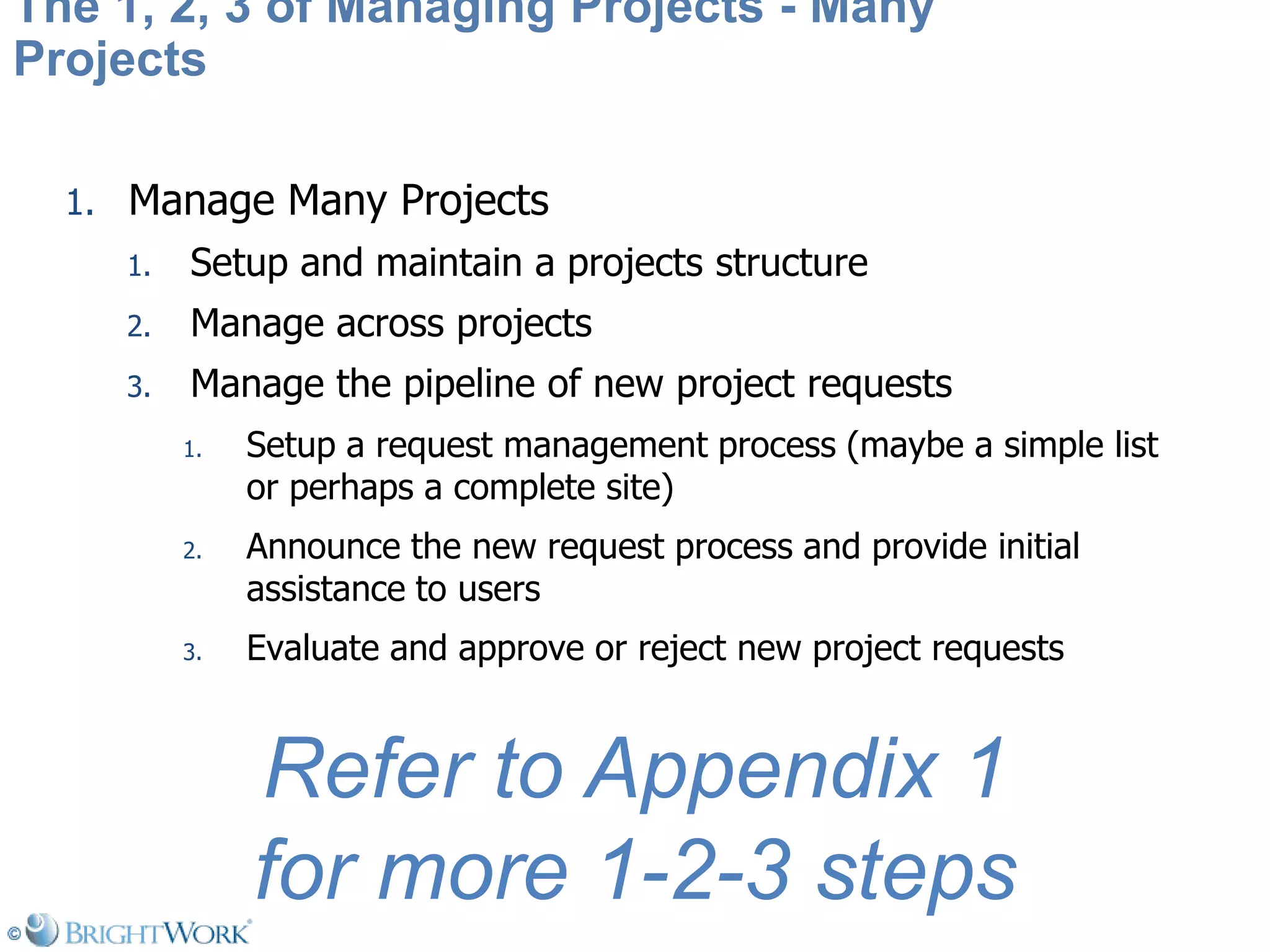 Managing Projects On Share Point Is As Simple As 1 2 3