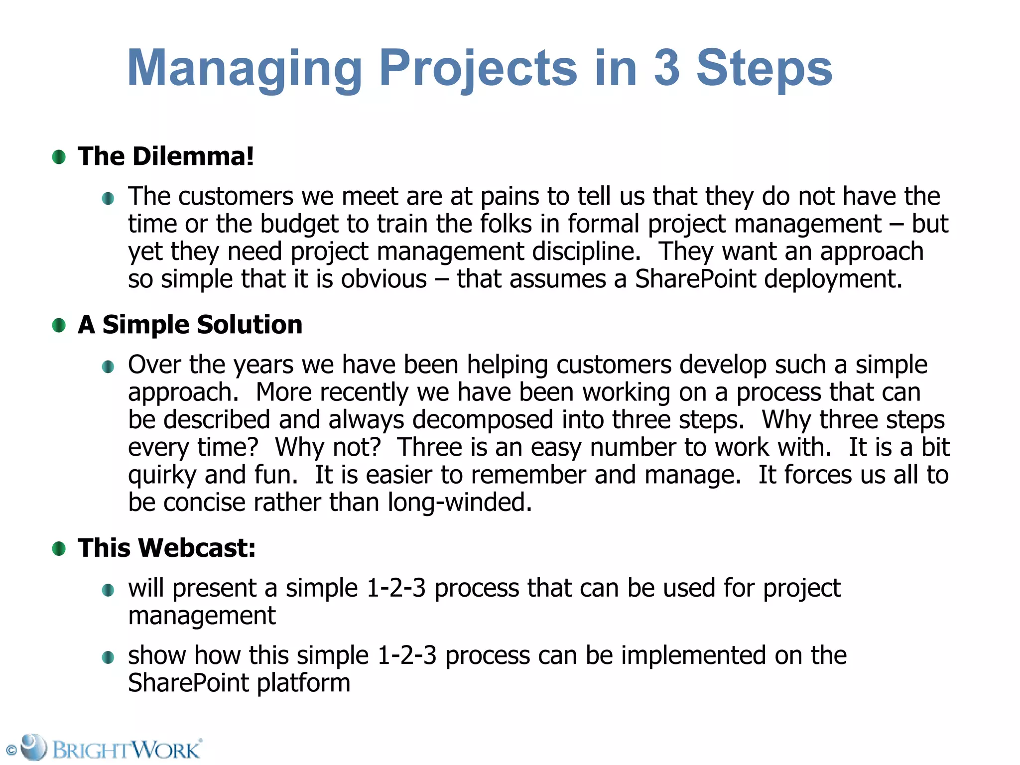 Managing Projects On Share Point Is As Simple As 1 2 3