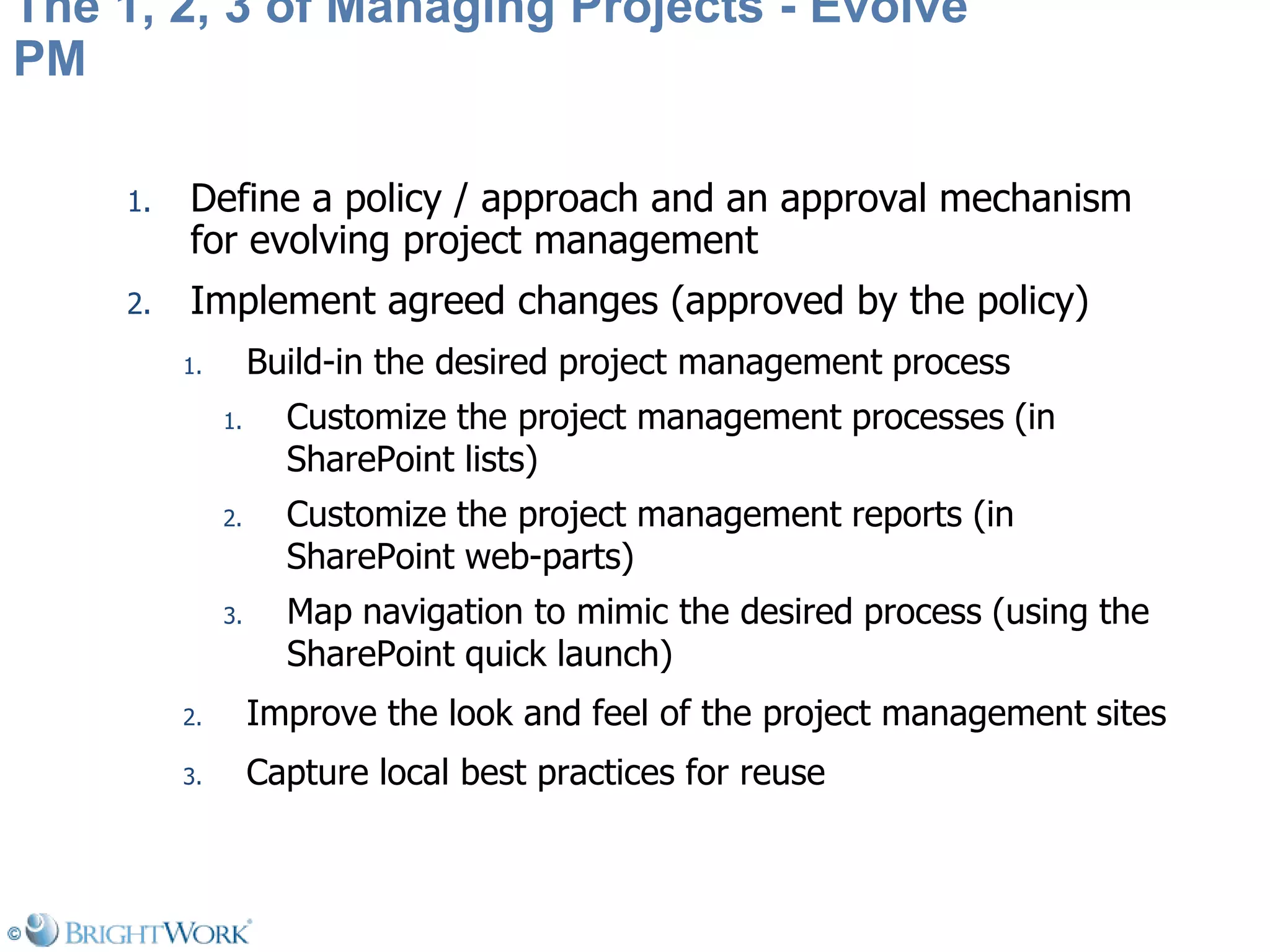 Managing Projects On Share Point Is As Simple As 1 2 3