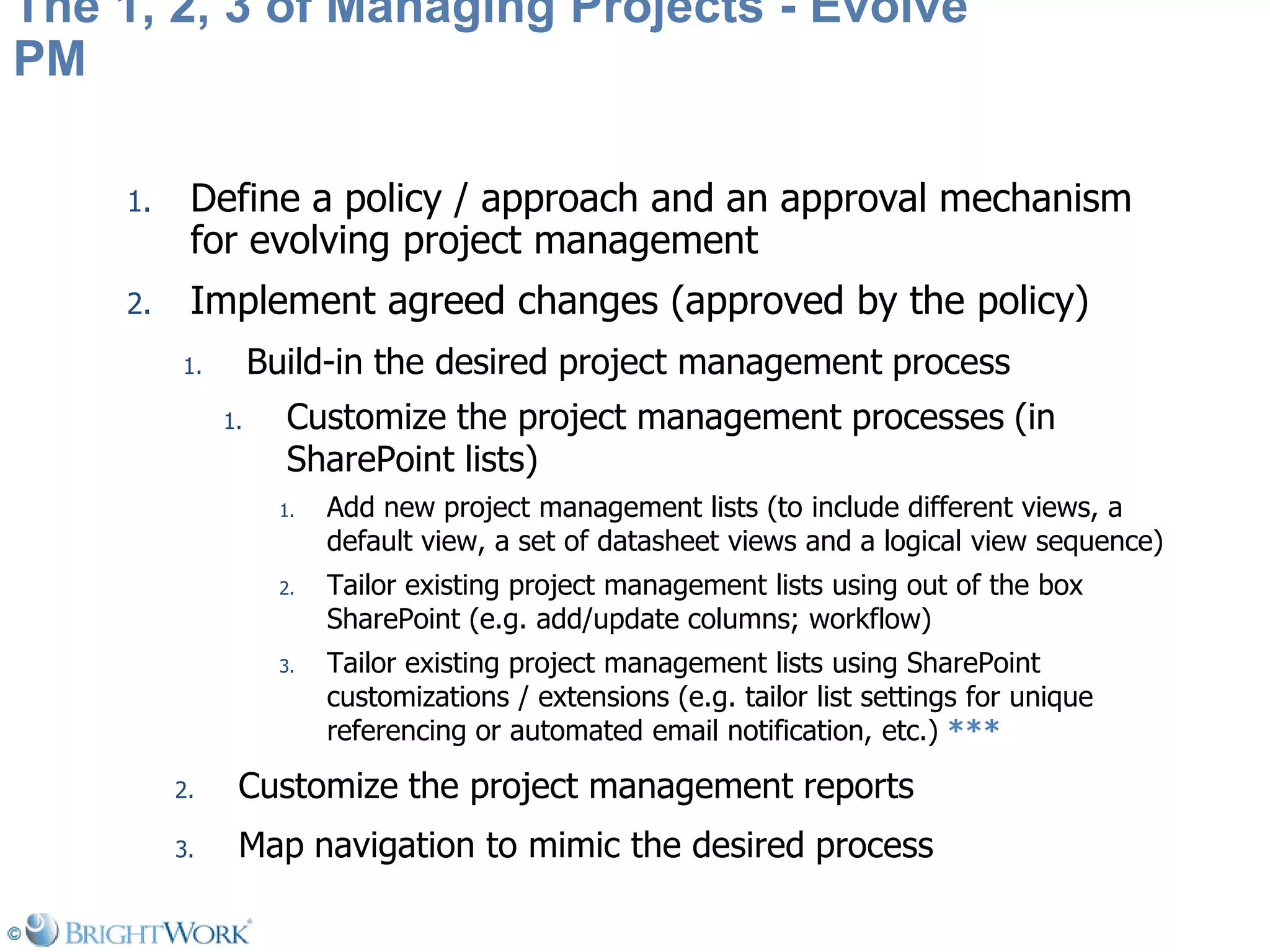 Managing Projects On Share Point Is As Simple As 1 2 3