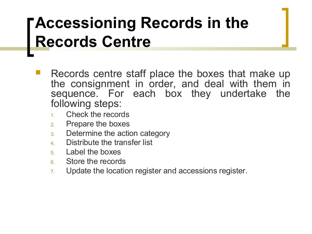 Managing records center