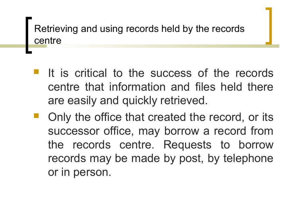 Managing records center