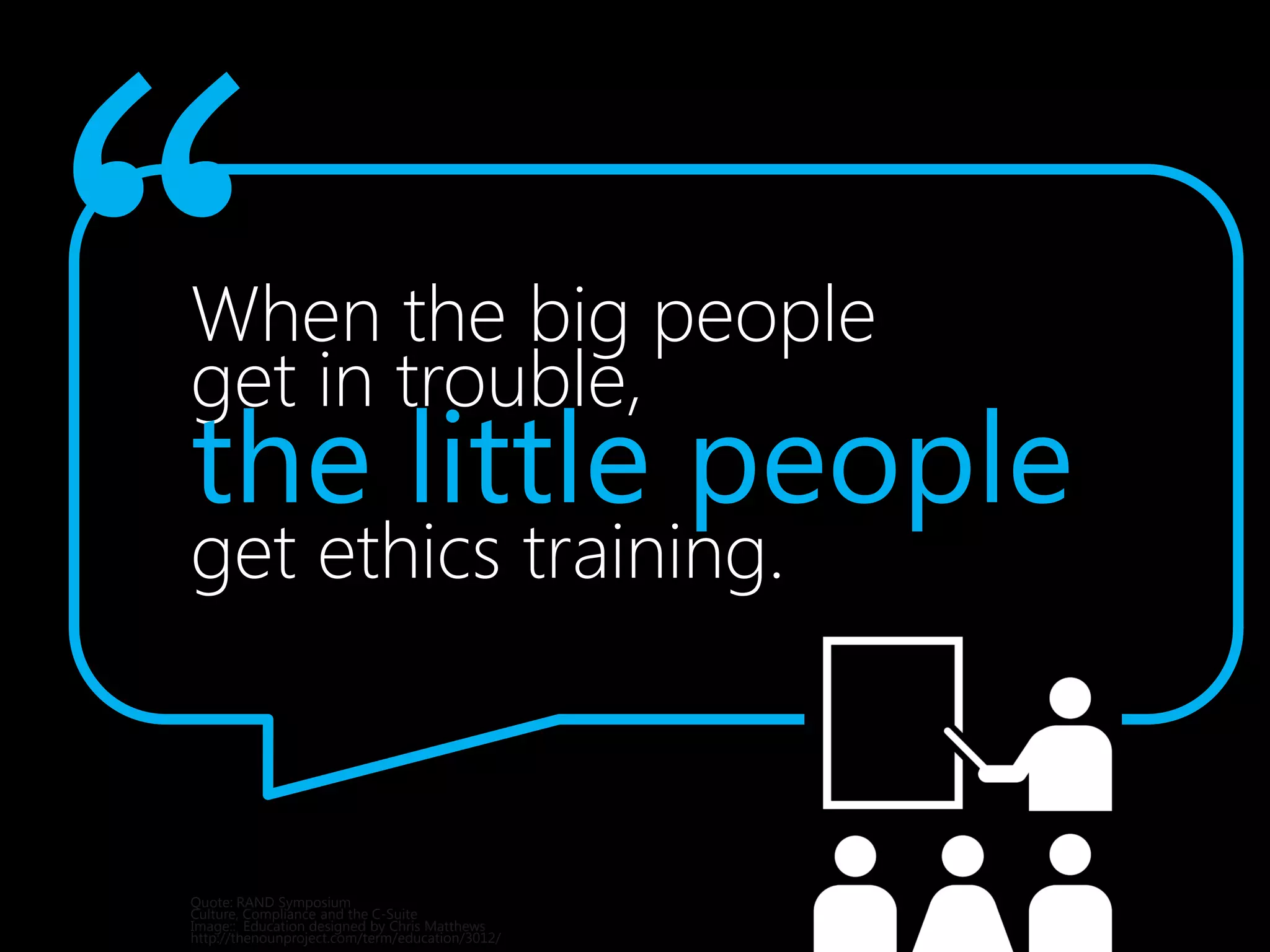 At the Frontline 
• Implement Tone From 
the Top and Middle 
• Anticipate and Recognize 
Ethical Dilemmas 
• Internalize Ethical Values 
• Whistleblower Hotlines 
 