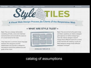 catalog of assumptions 
 
