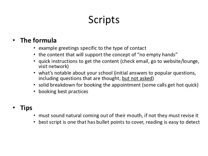 sales script