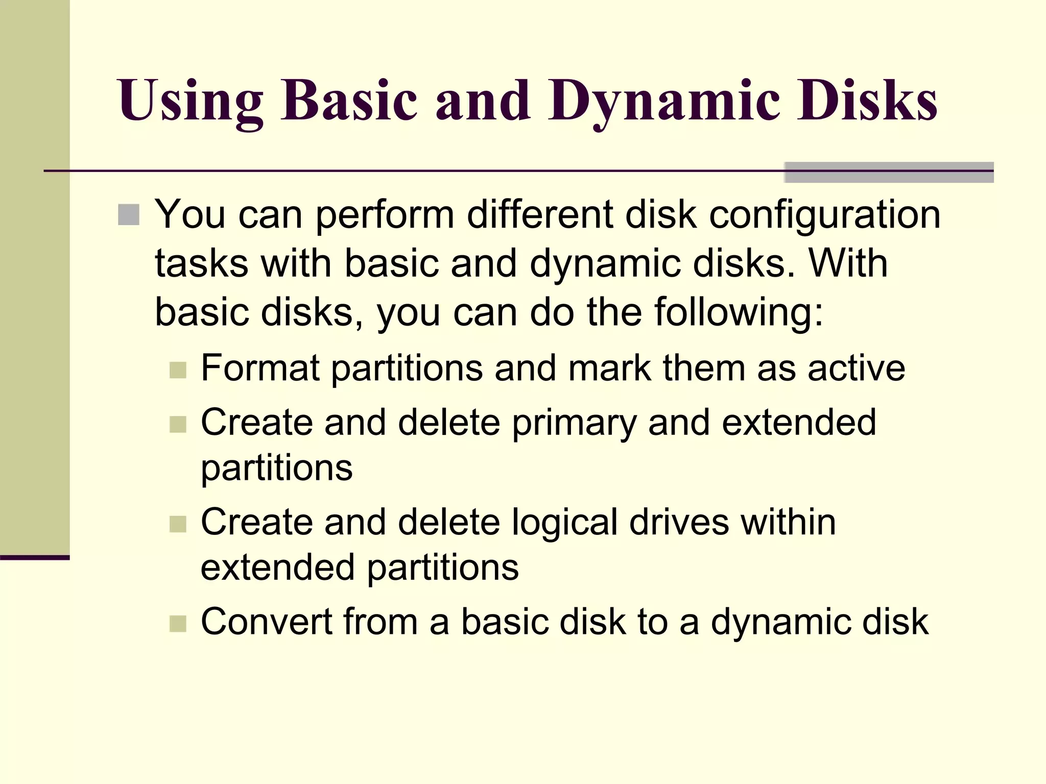 Managing server disk storage | PPTX