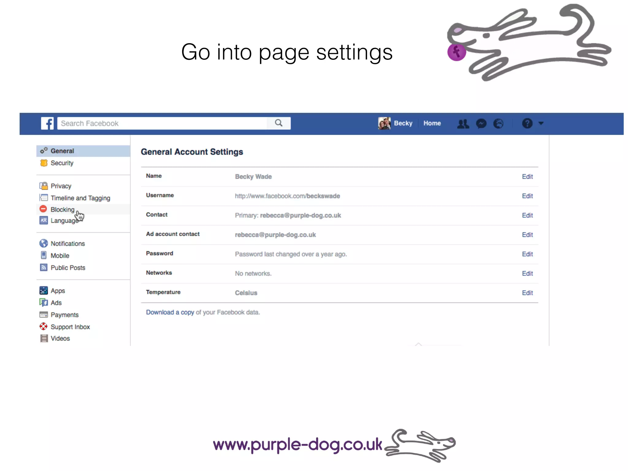 Go into page settings
 