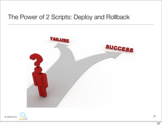 The Power of 2 Scripts: Deploy and Rollback




© 2009-2010,                                     27


                                                      27
 