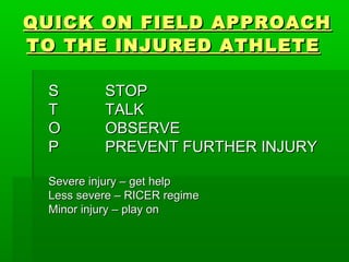 Less Injuries Managing sports injuries | PPT