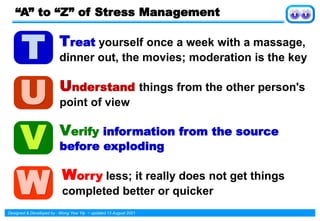 Managing Stress for a Healthier and Productive Life | PDF