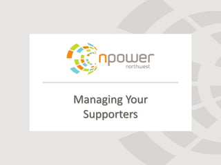 Managing Your
 Supporters
 