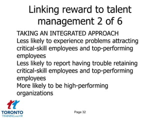 Page 30Linking reward to talent management