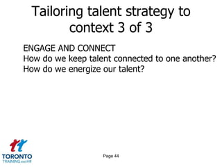 Page 42Tailoring talent strategy to context 1 of 3RECRUIT AND INTEGRATEHow are the requisite capabilities obtained?How are job candidates selected?