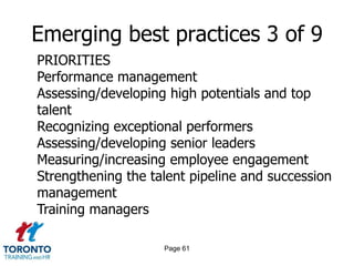 Page 59Emerging best practices 1 of 9RecruitDevelopEngageAssessRetain