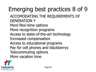 Page 64Emerging best practices 6 of 9REASONS TO JOIN A PARTICULAR ORGANIZATIONEmployeeEmployer