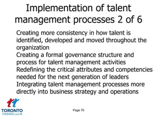 Page 68Implementation of talent management processes