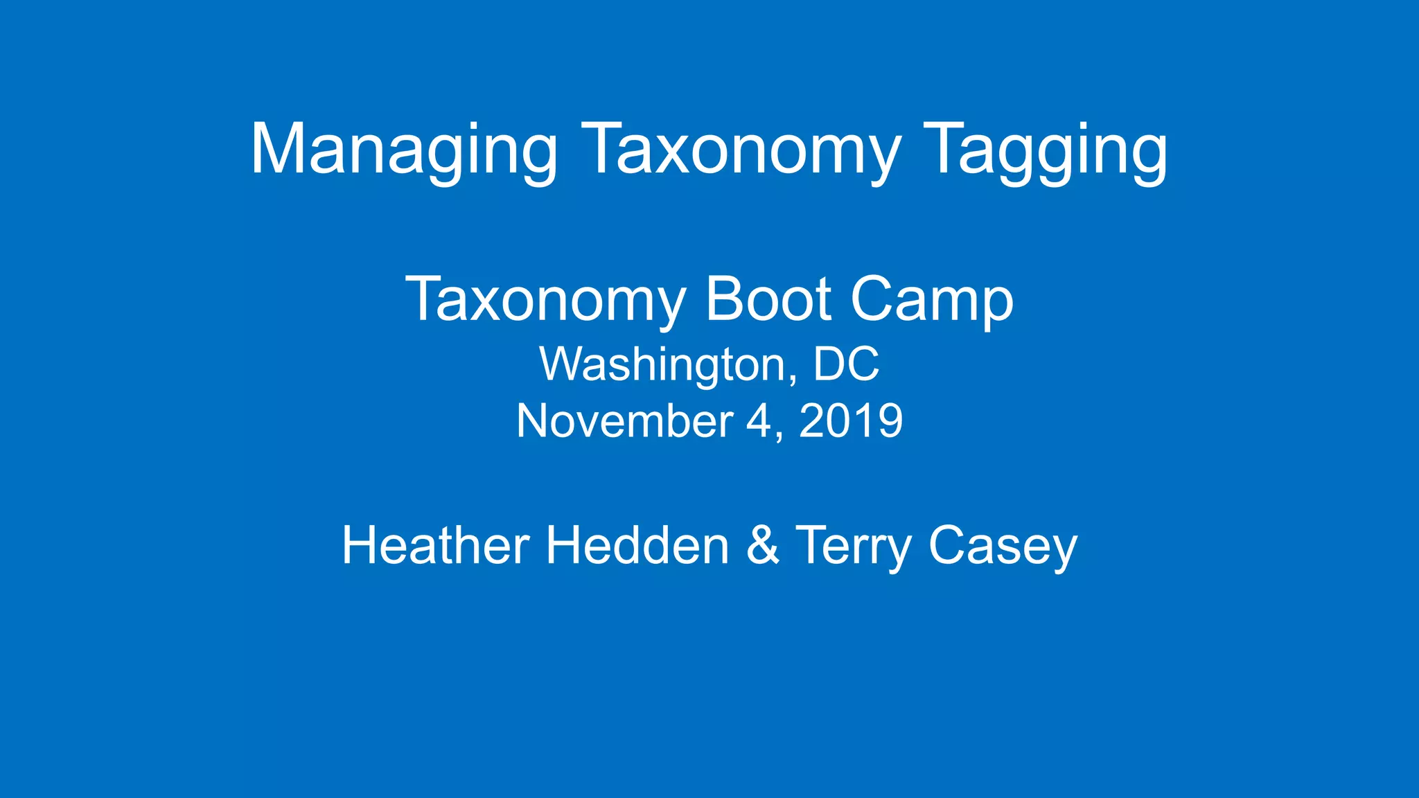 Managing Taxonomy Tagging PPT