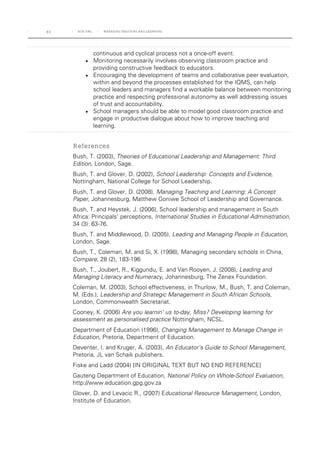 Managing teaching and learning: ACE School Management and Leadership ...