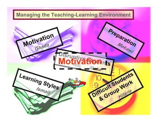 Managing the Teaching-Learning Environment




               Motivation
 