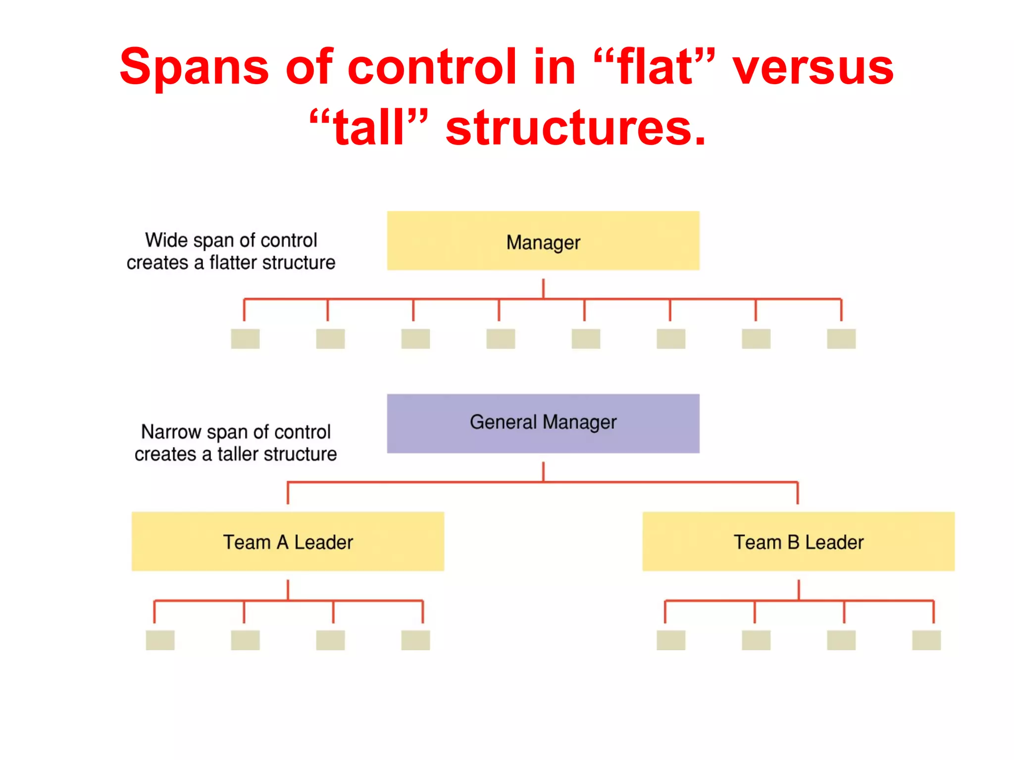 Spans of control in “flat” versus
       “tall” structures.
 