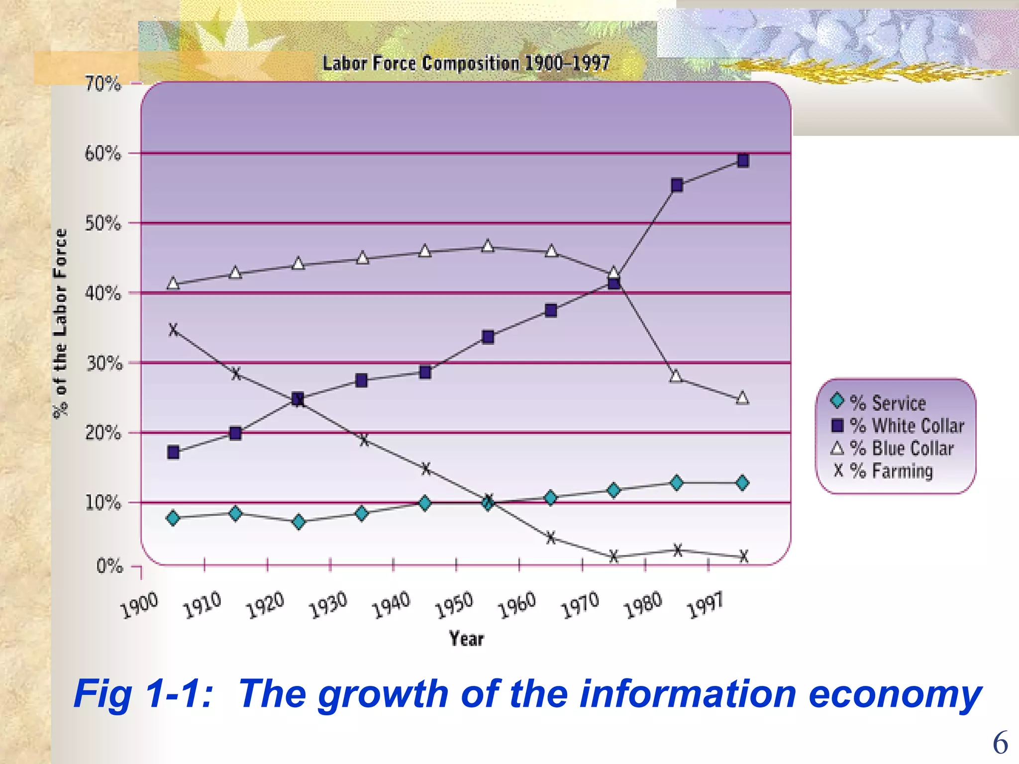 Fig 1-1:  The growth of the information economy 