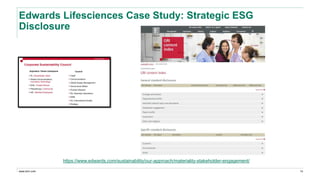 www.erm.com
Edwards Lifesciences Case Study: Strategic ESG
Disclosure
14
https://www.edwards.com/sustainability/our-approach/materiality-stakeholder-engagement/
 