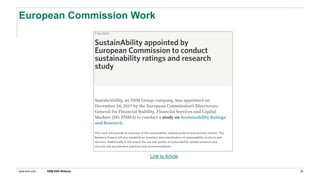 www.erm.com
European Commission Work
ERM ESG Webinar 38
Link to Article
 