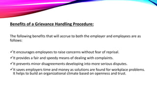 Managing the grievance handling process