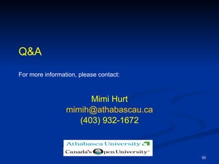 Q&A For more information, please contact: Mimi Hurt [email_address] (403) 932-1672 