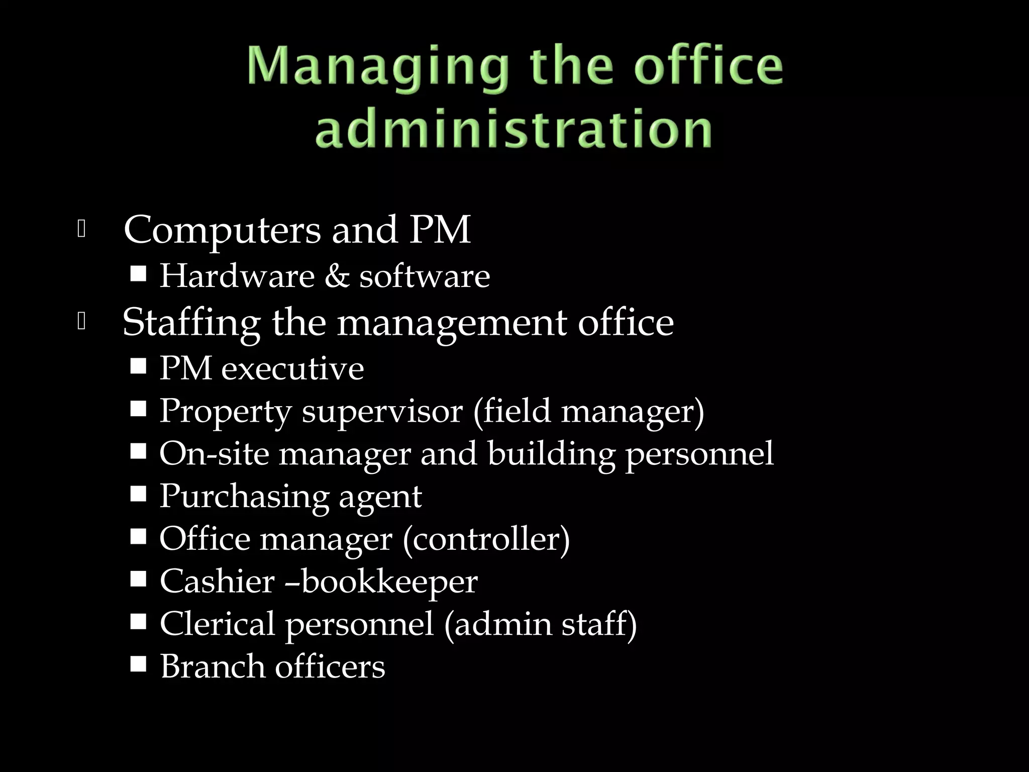Managing the office | PPT