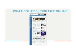 WHAT POLITICS LOOK LIKE ONLINE 
h<p://www.tagheuer.com/int-­‐en/company/ceo-­‐speech 
 