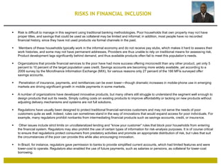 MANAGING THE RISKS IN FINANCIAL INCLUSION AND HOW TO STAY AHEAD OF THE ...