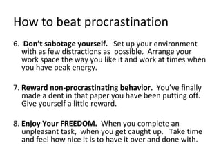 Time Procrasting Managing time human services | PPT