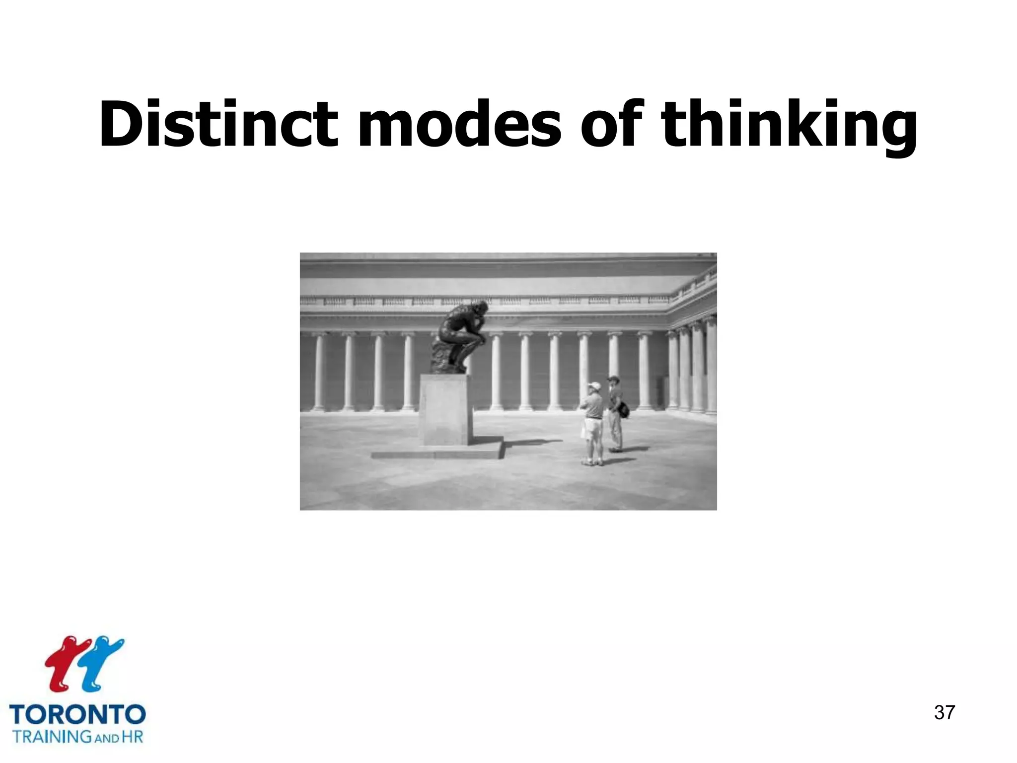 Distinct modes of thinking 
37 
 