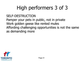 Page 29High performers 1 of 3CLUSTERSBusiness thinking (BT)People development (PD)Inspiring people (IP)Achieving success (AS)