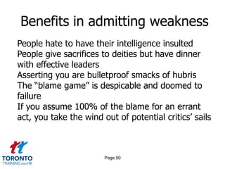 Page 48Mistakes around accountabilityThis too shall passThey know how I feelIt will turn into an argumentI made my expectations clearI’ll demotivate or lose themI’ll be seen as a micro-managerIt’s easier if I just do it myself