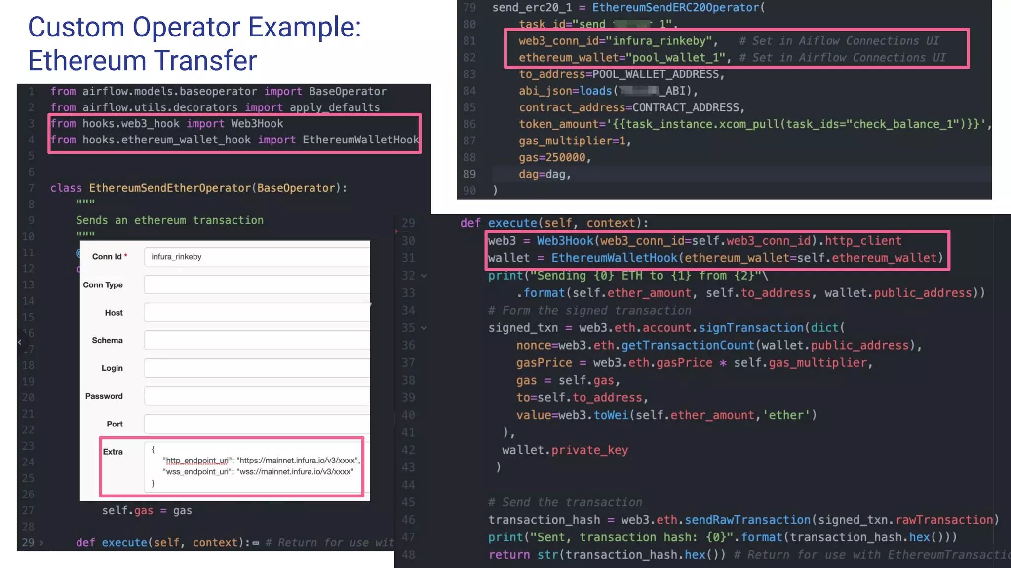 Custom Operator Example:
Ethereum Transfer
 