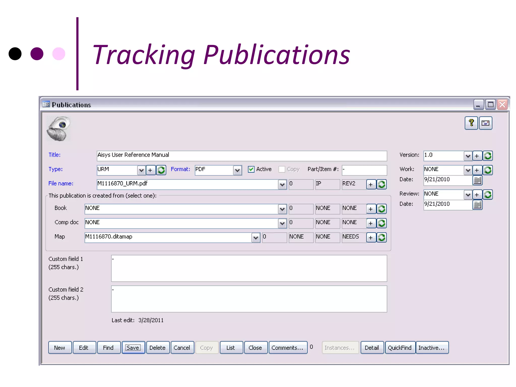 Tracking Publications
 
