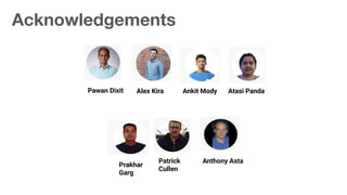 Pawan Dixit Alex Kira Ankit Mody Atasi Panda
Prakhar
Garg
Patrick
Cullen
Anthony Asta
 