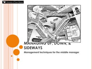 MANAGING UP, DOWN, & SIDEWAYS Management techniques for the middle manager 
