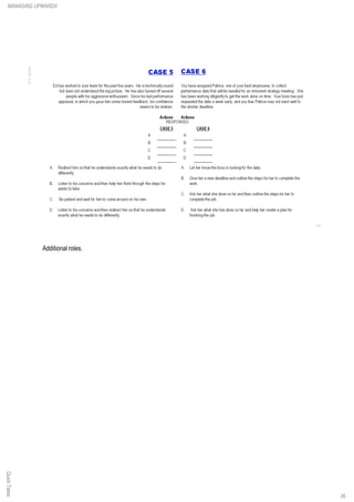 Additional roles.
QuickTakesMANAGING UPWARDS
36
 