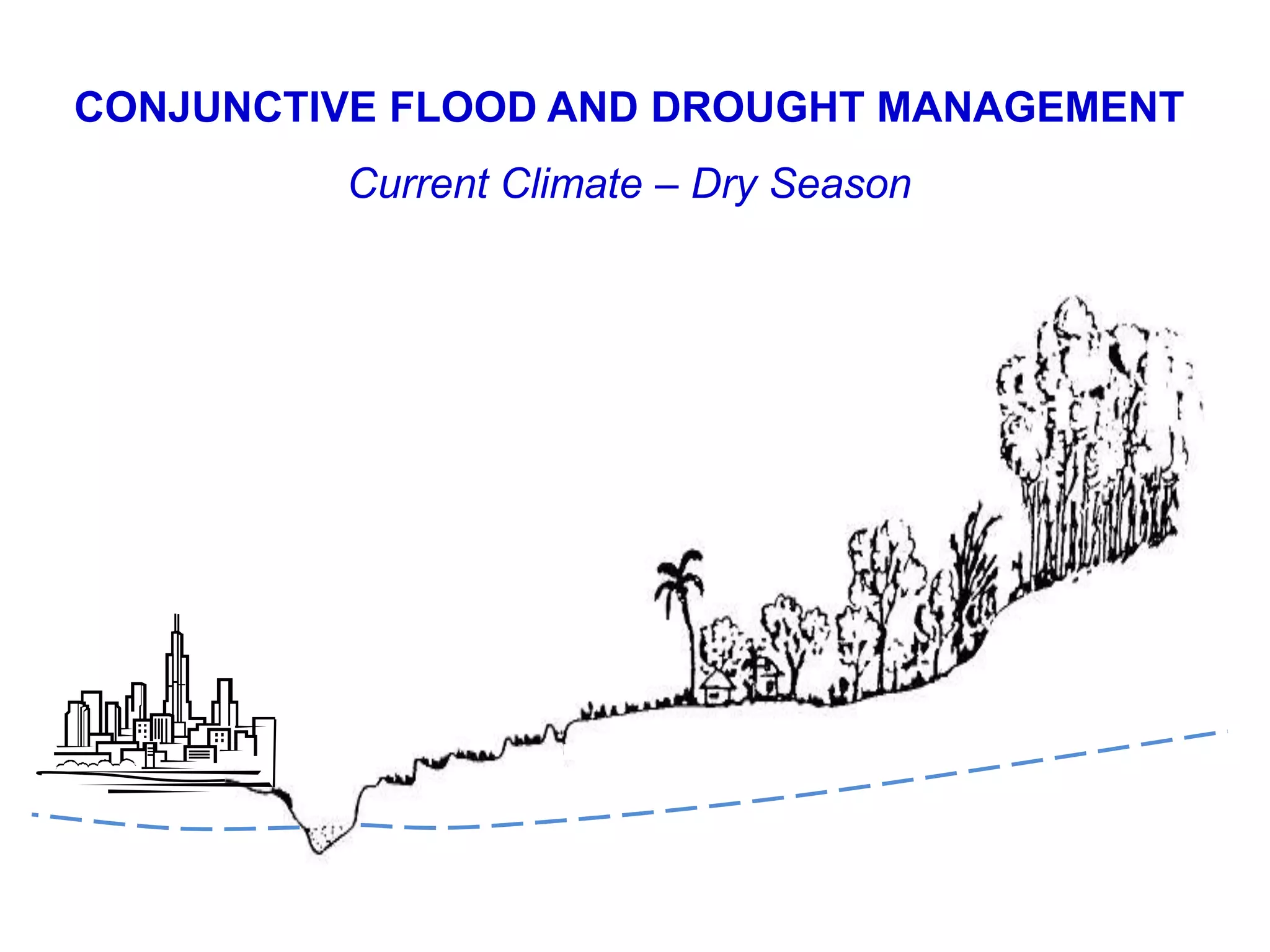 CONJUNCTIVE FLOOD AND DROUGHT MANAGEMENT
Current Climate – Dry Season

Water for a food-secure world
www.iwmi.org

 