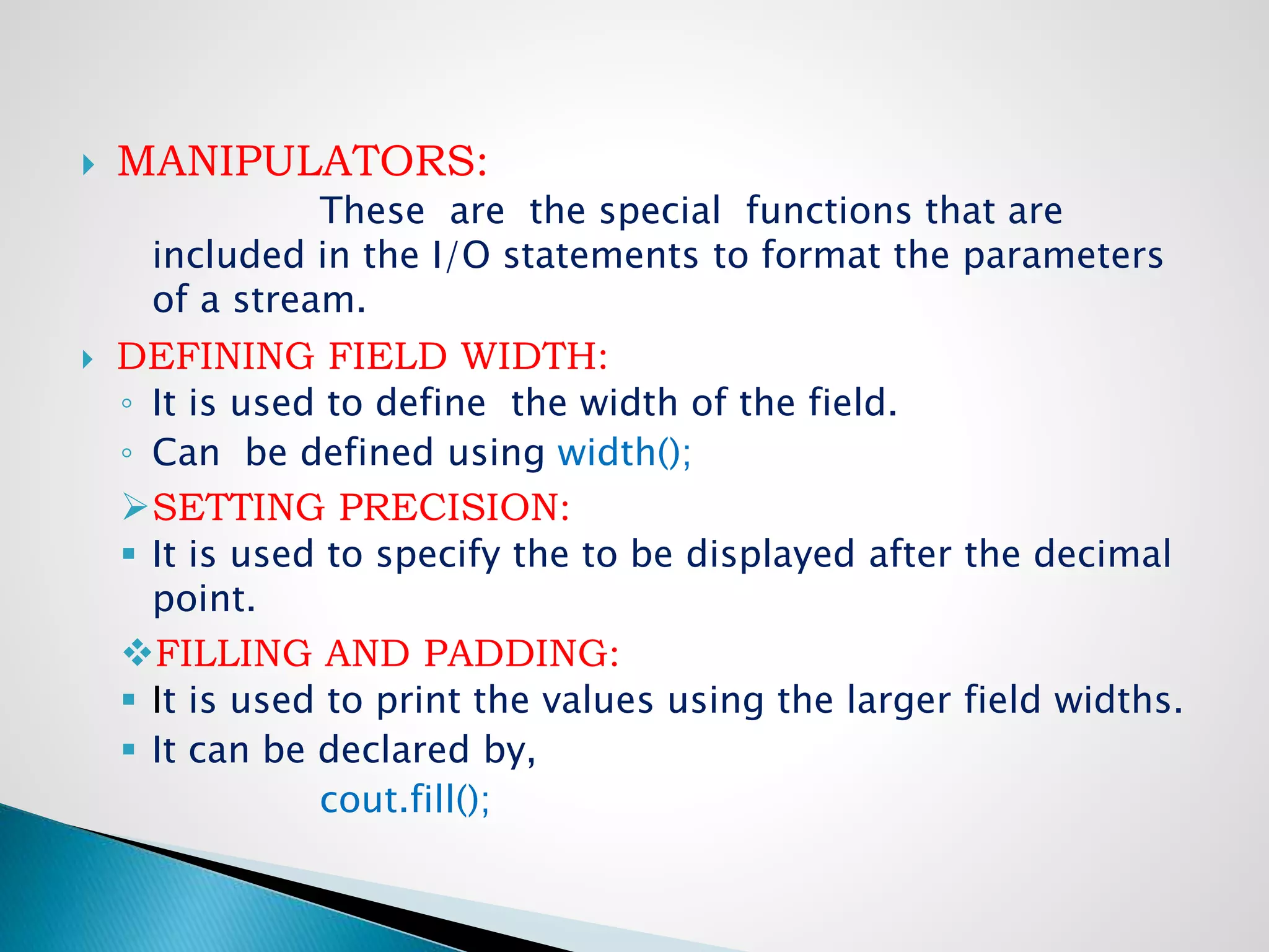 Managing console of I/o operations & working with files | PPT