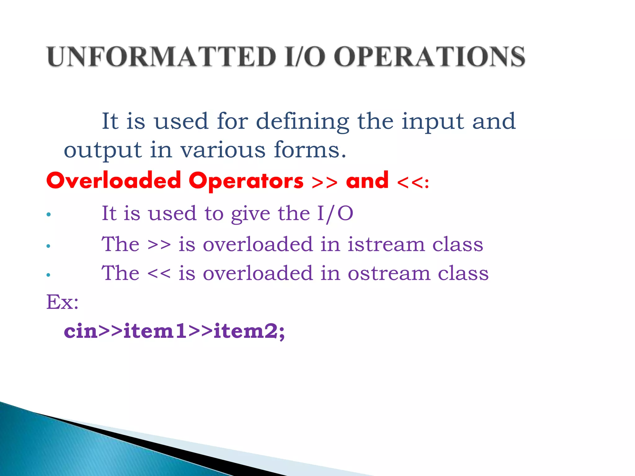 Managing console of I/o operations & working with files | PPT