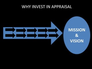 WHY INVEST IN APPRAISAL
MISSION
&
VISION
 
