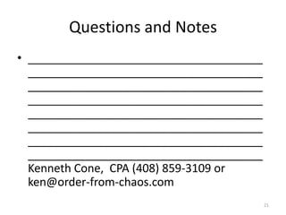 5. Quality Control:In a small operation, this may fold seamlessly into your production operation.  