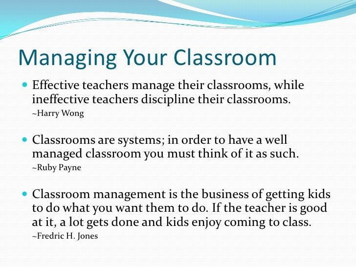 Managing Your Classroom