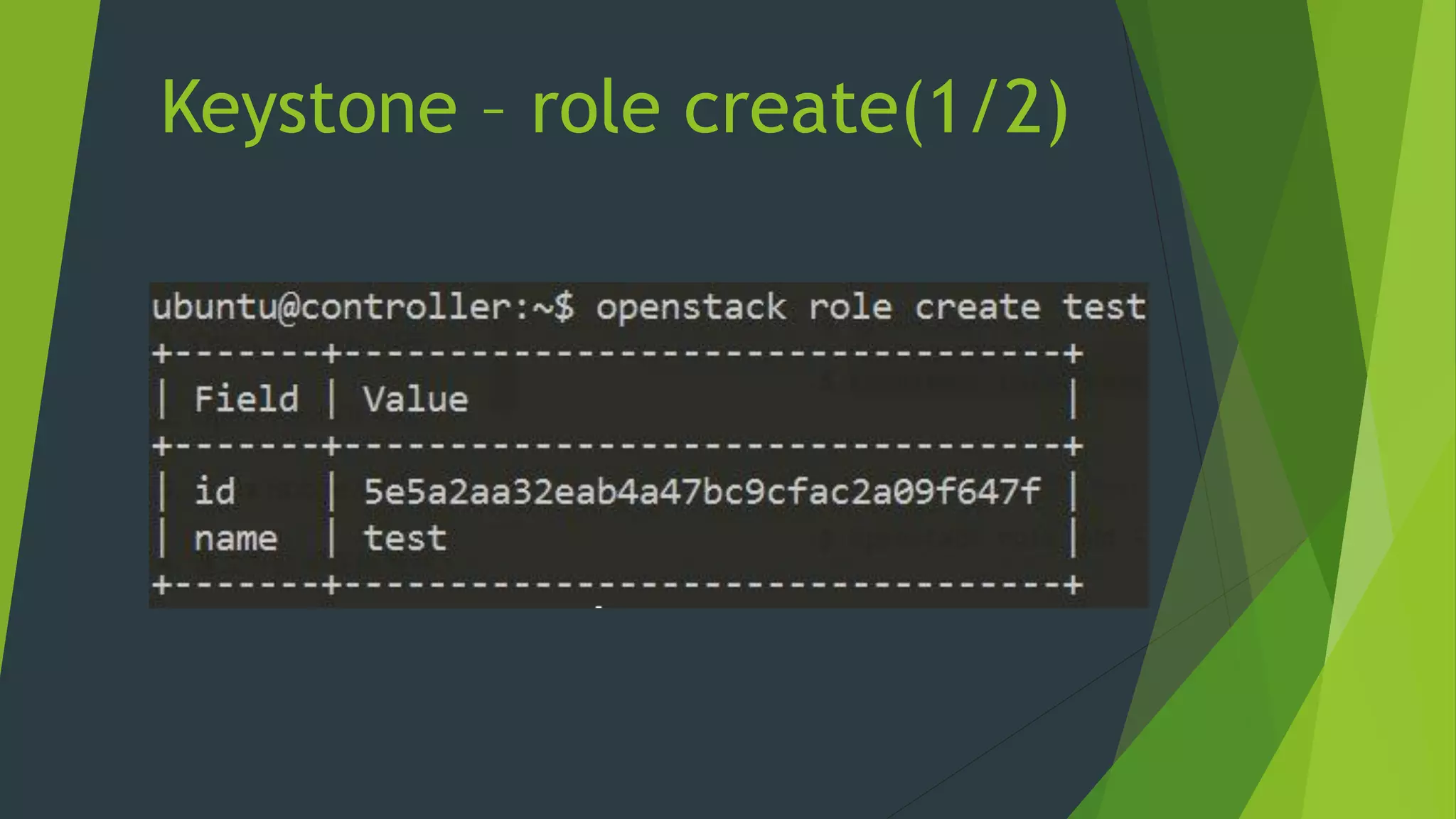 Keystone – role create(1/2)
 