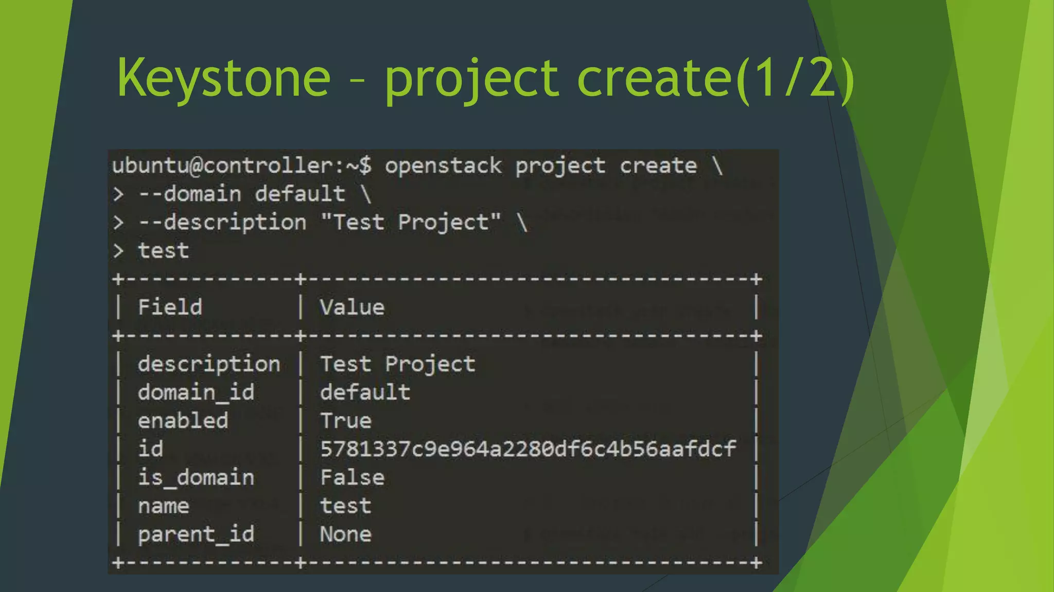 Keystone – project create(1/2)
 